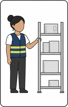 Illustration: Mitarbeiter im Einsatz am Regal